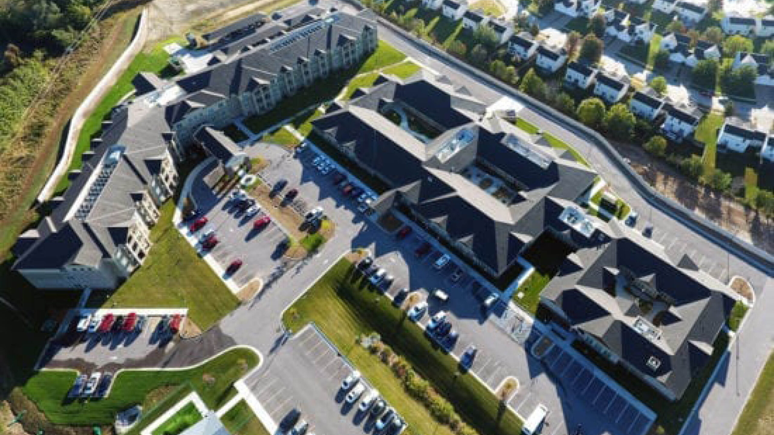 aerial view of senior living buildings