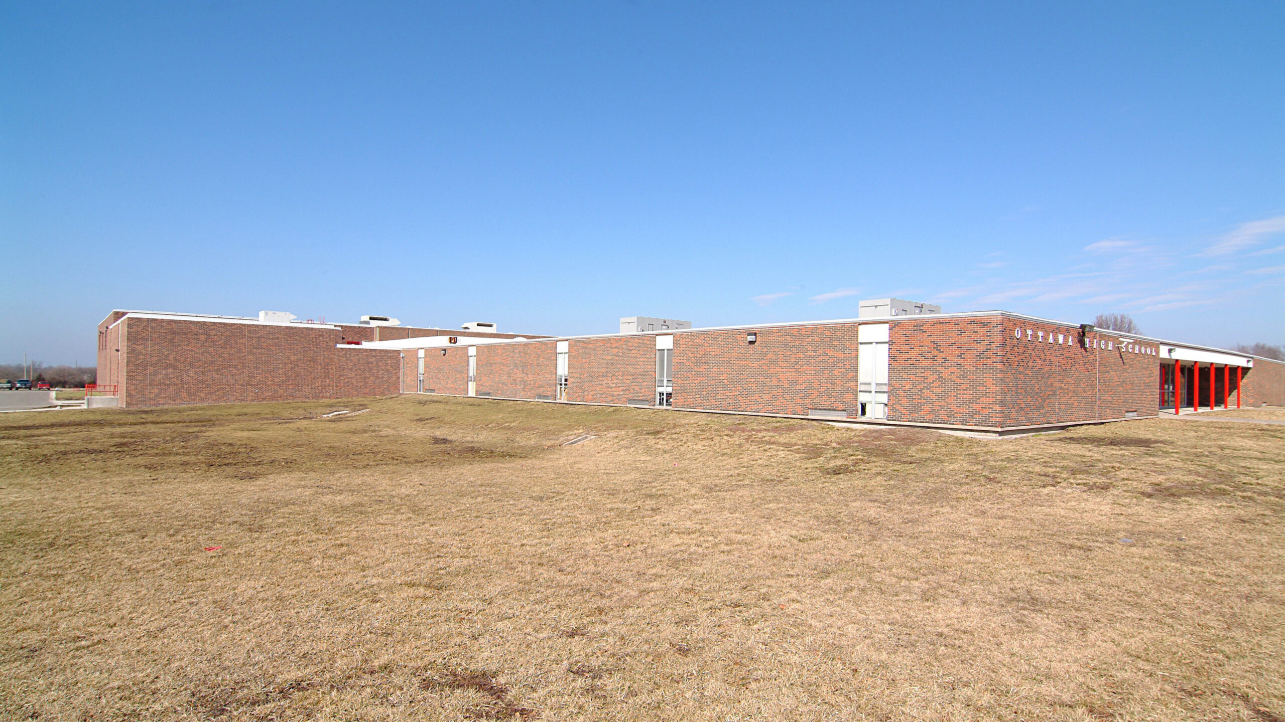 high school with brick exterior