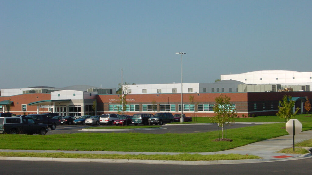 exterior view of a brick middle school