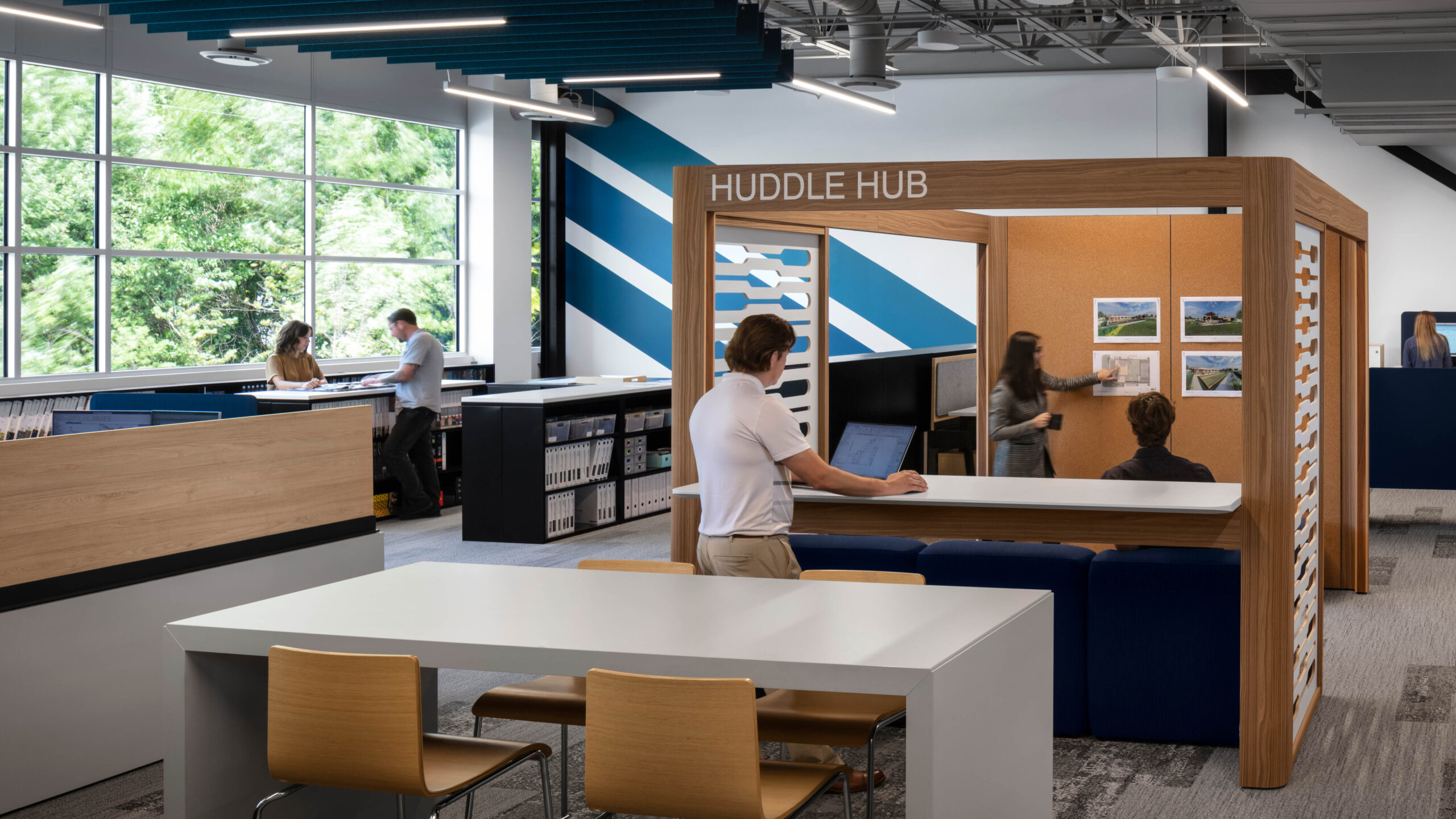 people collaborating in a workspace