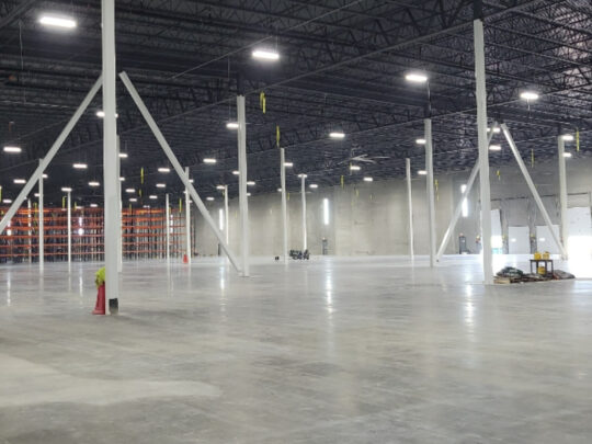Inside of warehouse building at the Russell Industrial Park
